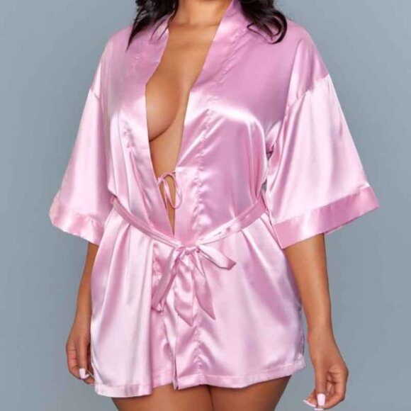 Be Wicked Getting Ready Robe Rose Pink - Picture 1 of 9